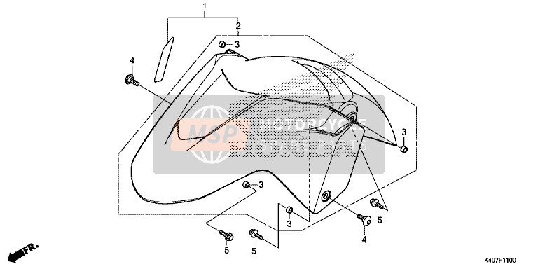 61100K40F00ZA, Fender Comp., Fr. *NH312M, Honda, 0